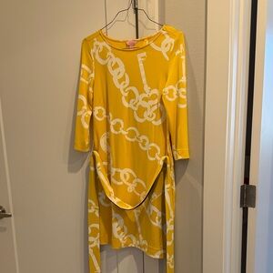 Lilly Pulitzer Yellow Chain Print Long Sleeve Dress